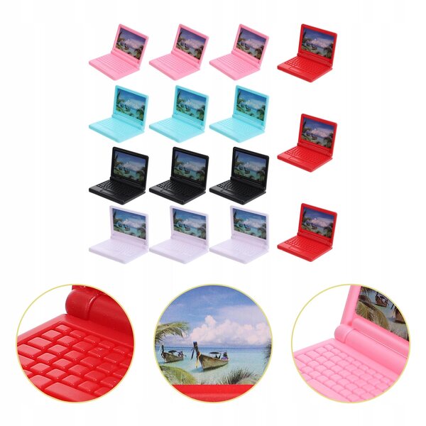 Set 15 Mini Laptop in Plastica Multicolore per Bambini Creativi e Didattici
