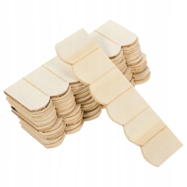 24 Mini-Holzfliesen in Beige für Puppenhausdächer