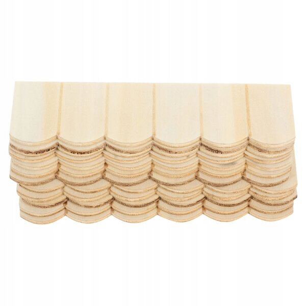 24 Mini-Holzfliesen in Beige für Puppenhausdächer