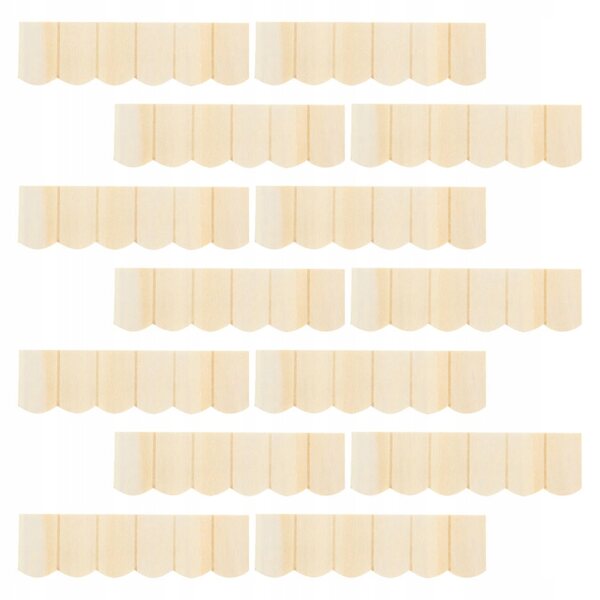 24 Mini-Holzfliesen in Beige für Puppenhausdächer