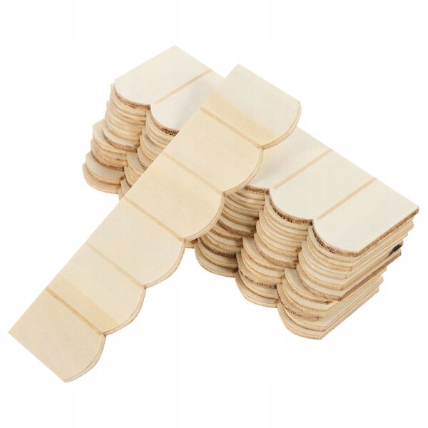 24 Mini-Holzfliesen in Beige für Puppenhausdächer