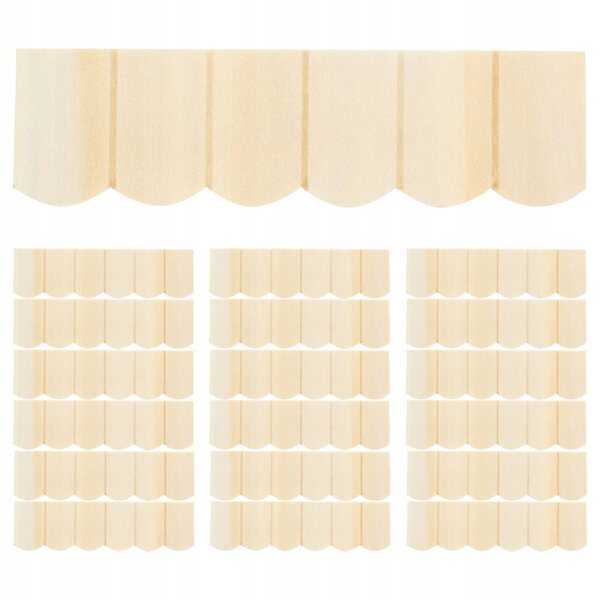 24 Mini-Holzfliesen in Beige für Puppenhausdächer