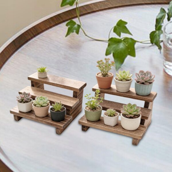 Mini-Pflanzenregal-Set aus Holz im Maßstab 1:12 für Puppenhäuser