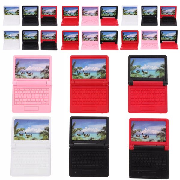 Mini Laptop Giocattolo Realistico per Bambini in Plastica Colorata 4,5x3,5 cm
