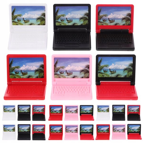 Mini Laptop Giocattolo Realistico per Bambini in Plastica Colorata 4,5x3,5 cm