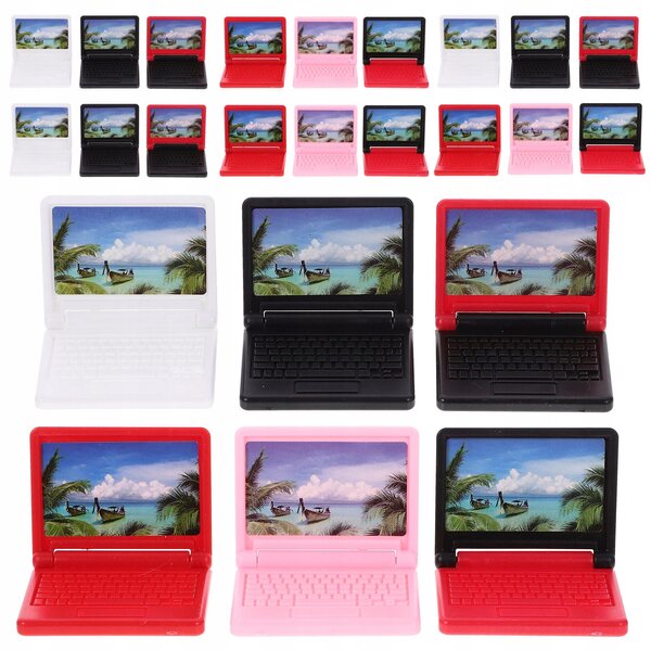 Mini Laptop Giocattolo Realistico per Bambini in Plastica Colorata 4,5x3,5 cm