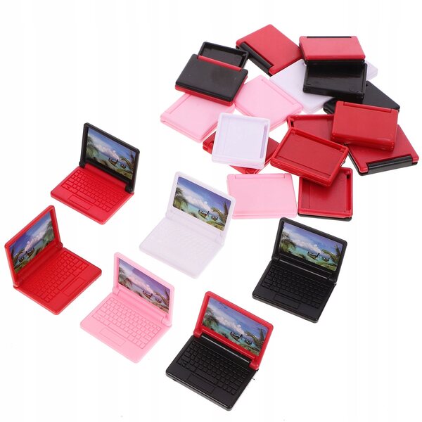 Mini Laptop Giocattolo Realistico per Bambini in Plastica Colorata 4,5x3,5 cm