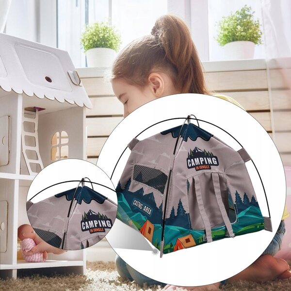 Grünes Miniaturzelt 1:12 für Puppenhaus, realistisches und kreatives Accessoire