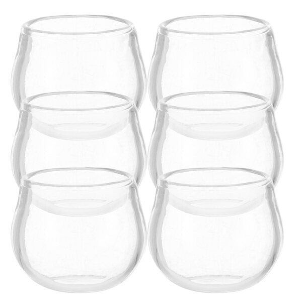 Lot de 6 mini pots en verre transparent pour décorations miniatures 2,4 cm