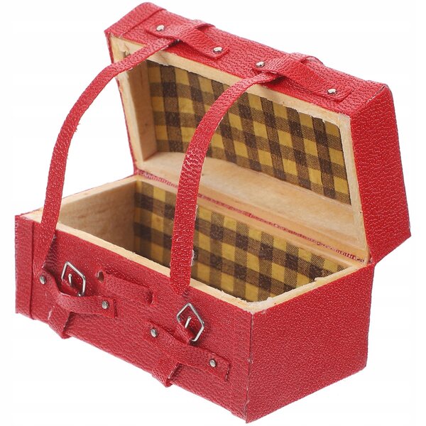 Mini Valigia in Legno Rossa – Decorazione e giocattolo per bambini 6x3x3 cm