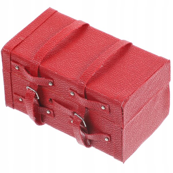 Mini Valigia in Legno Rossa – Decorazione e giocattolo per bambini 6x3x3 cm