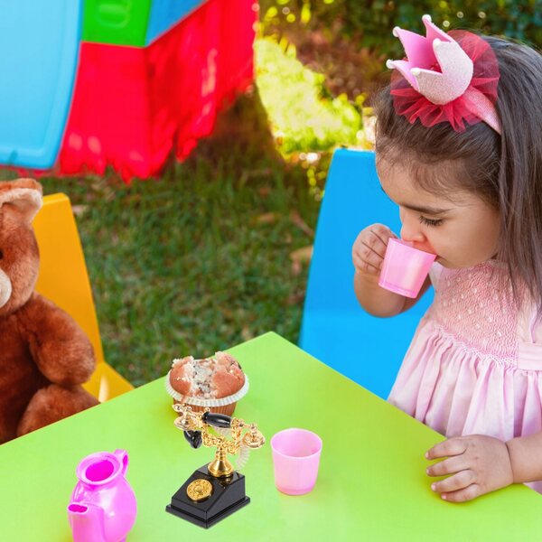 Mini telefono vintage in metallo per decorazione e gioco creativo bambini