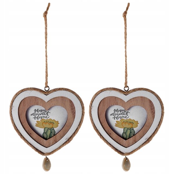 Lot de 2 mini cadres en bois en forme de cœur pour des décorations créatives et personnalisées