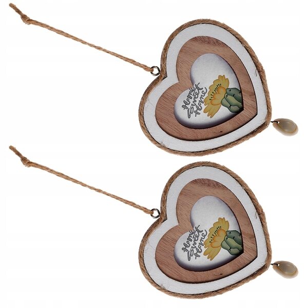 Set 2 Mini Cornici in Legno a Cuore per Decorazioni Creative e Personalizzate