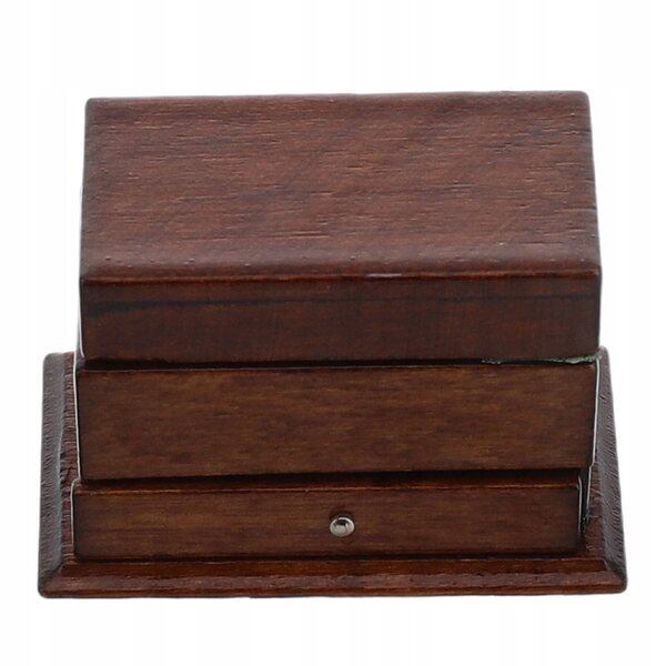 Scatola da cucito vintage in legno per casa delle bambole, decorazione elegante 3x2 cm