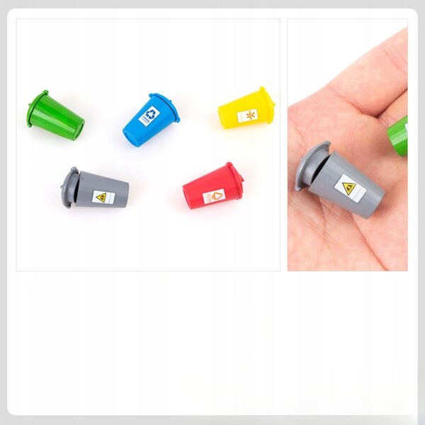 Set 5 Mini Cestini per Rifiuti in ABS per Decorazioni Casa e Gioco Bambini