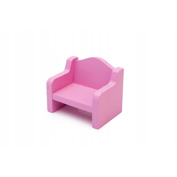 Holzmöbelset für rosa Puppenhaus, realistisch und detailliert