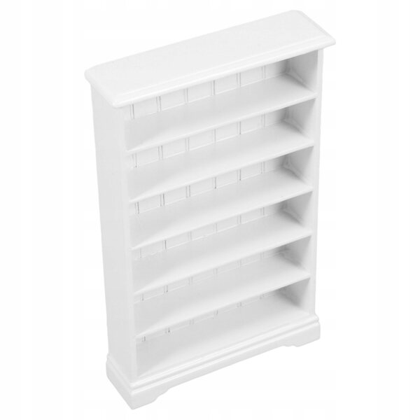 Mini libreria in legno bianco 6 ripiani in scala 1:12 per case di bambole