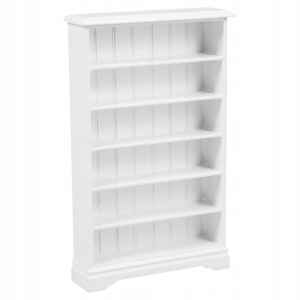 Mini libreria in legno bianco 6 ripiani in scala 1:12 per case di bambole