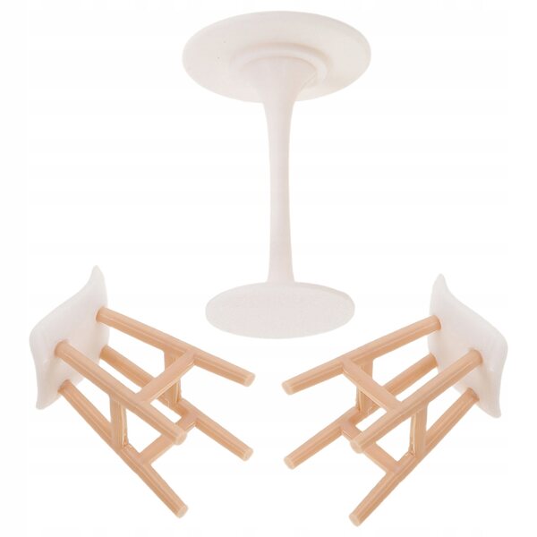 Set Mobili Miniature Bianchi per Casa delle Bambole con Tavolo e Sedie