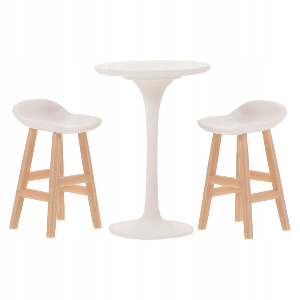 Set Mobili Miniature Bianchi per Casa delle Bambole con Tavolo e Sedie