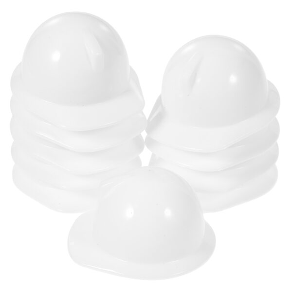 Set di 20 Mini Caschi da Costruzione Bianchi in Plastica per Bambole e Decorazioni