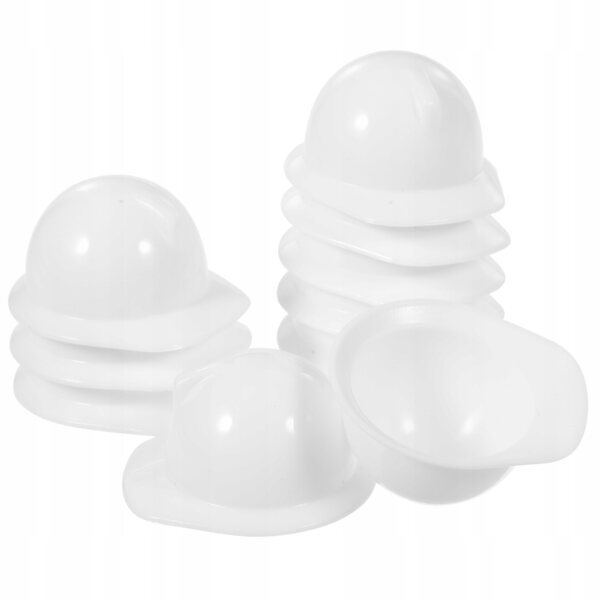 Set di 20 Mini Caschi da Costruzione Bianchi in Plastica per Bambole e Decorazioni
