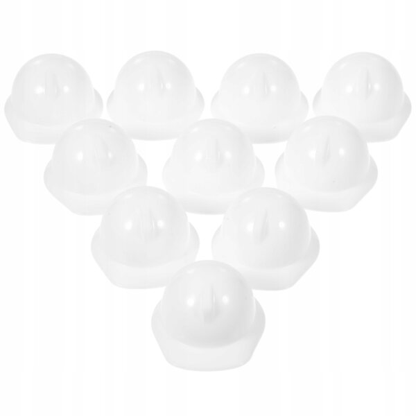 Set di 20 Mini Caschi da Costruzione Bianchi in Plastica per Bambole e Decorazioni