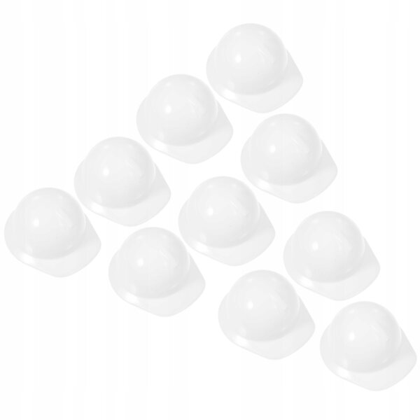 Set di 20 Mini Caschi da Costruzione Bianchi in Plastica per Bambole e Decorazioni