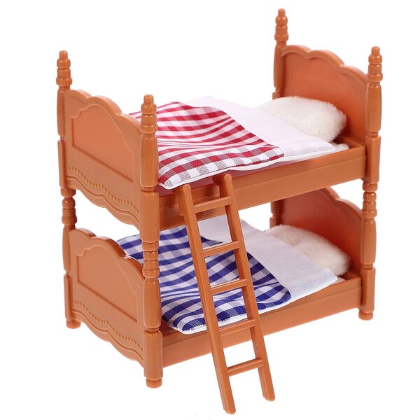 Mini Letto A Castello Per Casa Delle Bambole Realistico In Plastica 10x8x6 cm