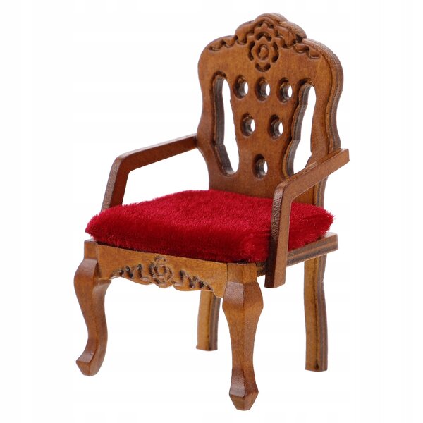 Mini Sedia Vintage in Legno per Casa delle Bambole in Scala 1:12 - Eleganza e Realismo