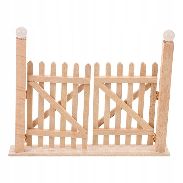 Miniatura doppia porta in legno per giardino casa delle bambole 14x11 cm