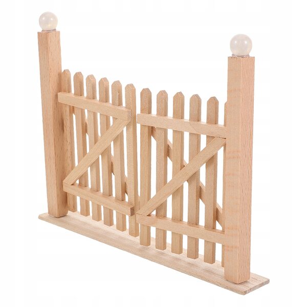 Miniatura doppia porta in legno per giardino casa delle bambole 14x11 cm