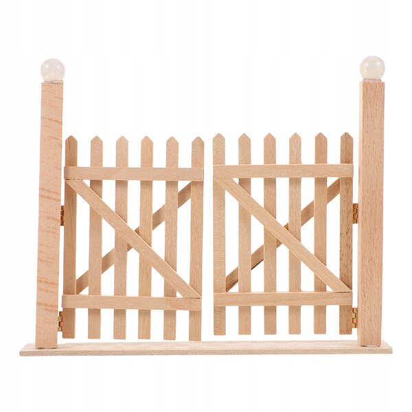 Miniatura doppia porta in legno per giardino casa delle bambole 14x11 cm