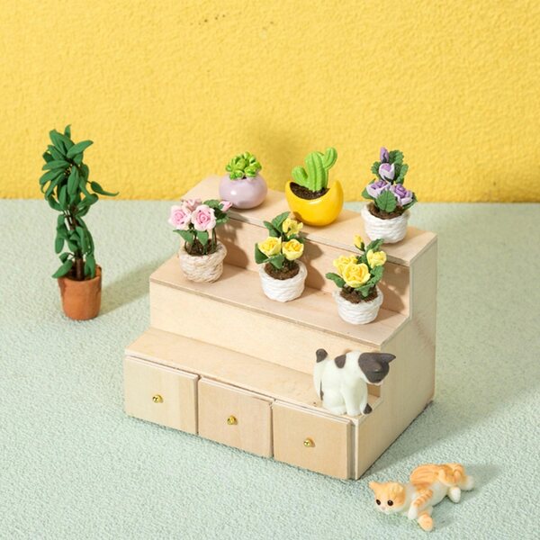 Miniatura mobili in legno per casa delle bambole scala 1:12 con 3 cassetti