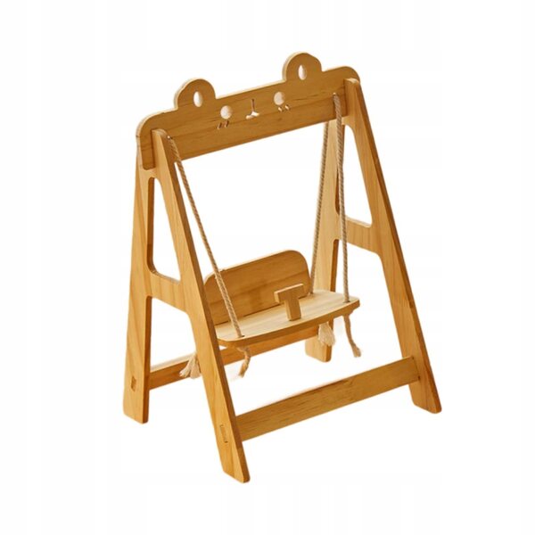 Holzschaukel für Puppen mit verstellbarem Seil – Foto- und Spielzubehör