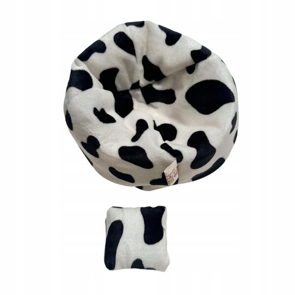 Miniatura divano con cuscino per casa delle bambole 17 cm bianco e nero