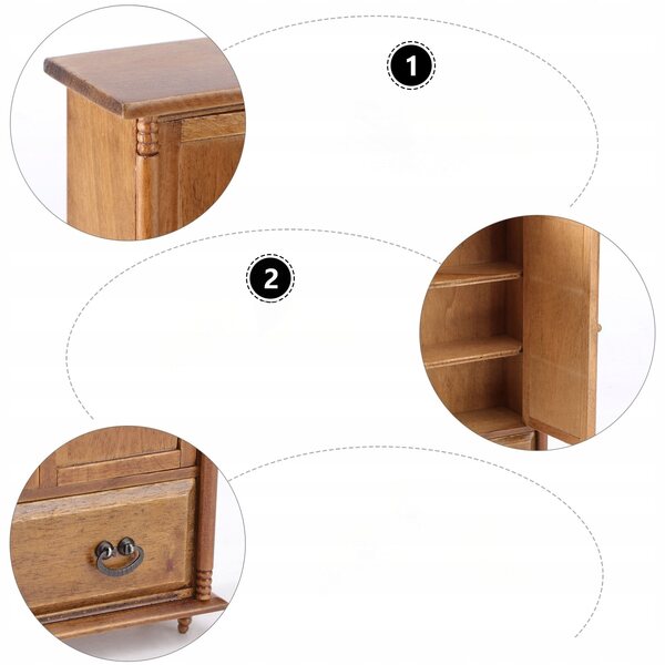 Mini armadio in legno per decorazioni e giochi, accessorio perfetto per casa in miniatura