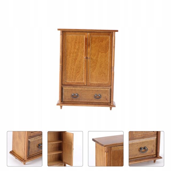 Mini armadio in legno per decorazioni e giochi, accessorio perfetto per casa in miniatura