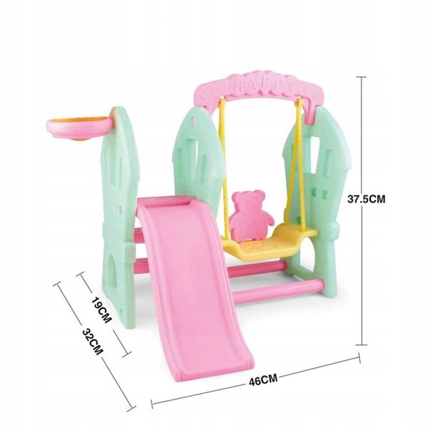 Set gioco con altalena e scivolo per casa delle bambole in materiale PP
