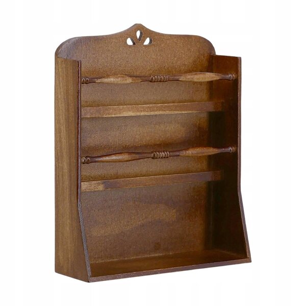 Miniatura in legno per casa delle bambole 1:6 - Piccola mensola vintage marrone