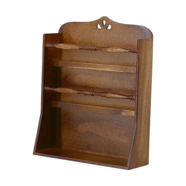 Maison de poupée en bois miniature 1:6 - Petite étagère marron vintage