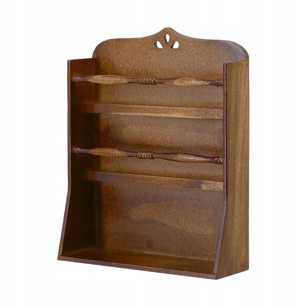 Maison de poupée en bois miniature 1:6 - Petite étagère marron vintage
