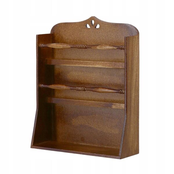 Maison de poupée en bois miniature 1:6 - Petite étagère marron vintage