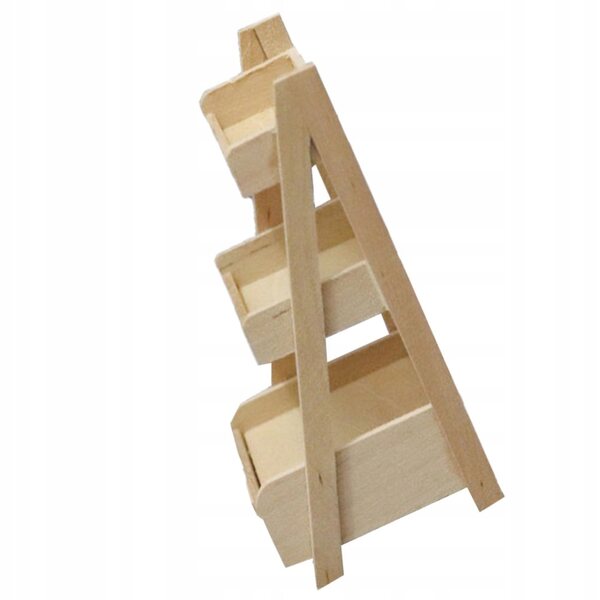 Dekorativer Mini-Pflanzenständer aus Holz für Zuhause und Kinder, Beige, 5 x 11 cm