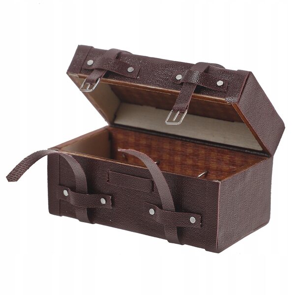 Mini Vintage Holzkoffer dekorativ für Puppenhaus 6x3x3 cm