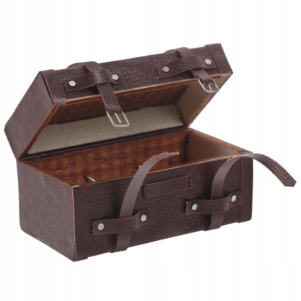 Mini Vintage Holzkoffer dekorativ für Puppenhaus 6x3x3 cm