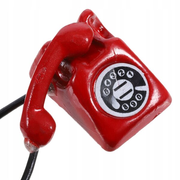 Mini telefono vintage in ferro rosso per decorazioni e giochi creativi