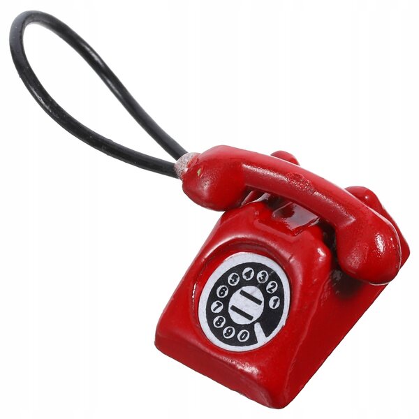 Mini telefono vintage in ferro rosso per decorazioni e giochi creativi