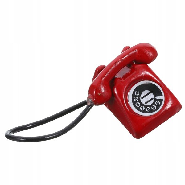 Mini telefono vintage in ferro rosso per decorazioni e giochi creativi